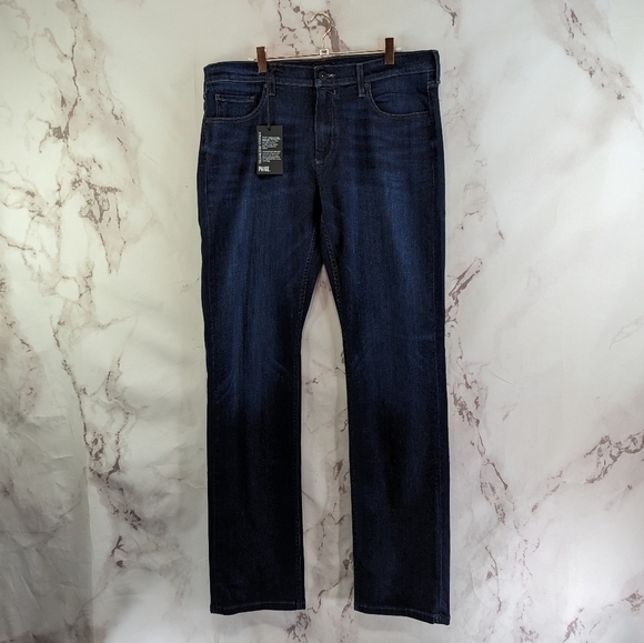 Paige Jeans Mens 34 Federal Slim Straight Stretch Denim Dark Wash Graham - Picture 2 of 16